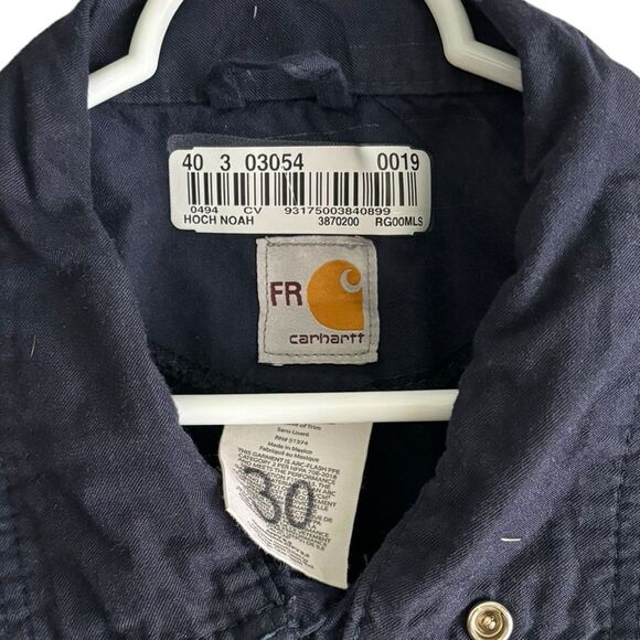 Carhartt Men's Flame Resistant Unlined Coverall Dark Blue Size Medium EUC 1 0449 - Picture 4 of 14